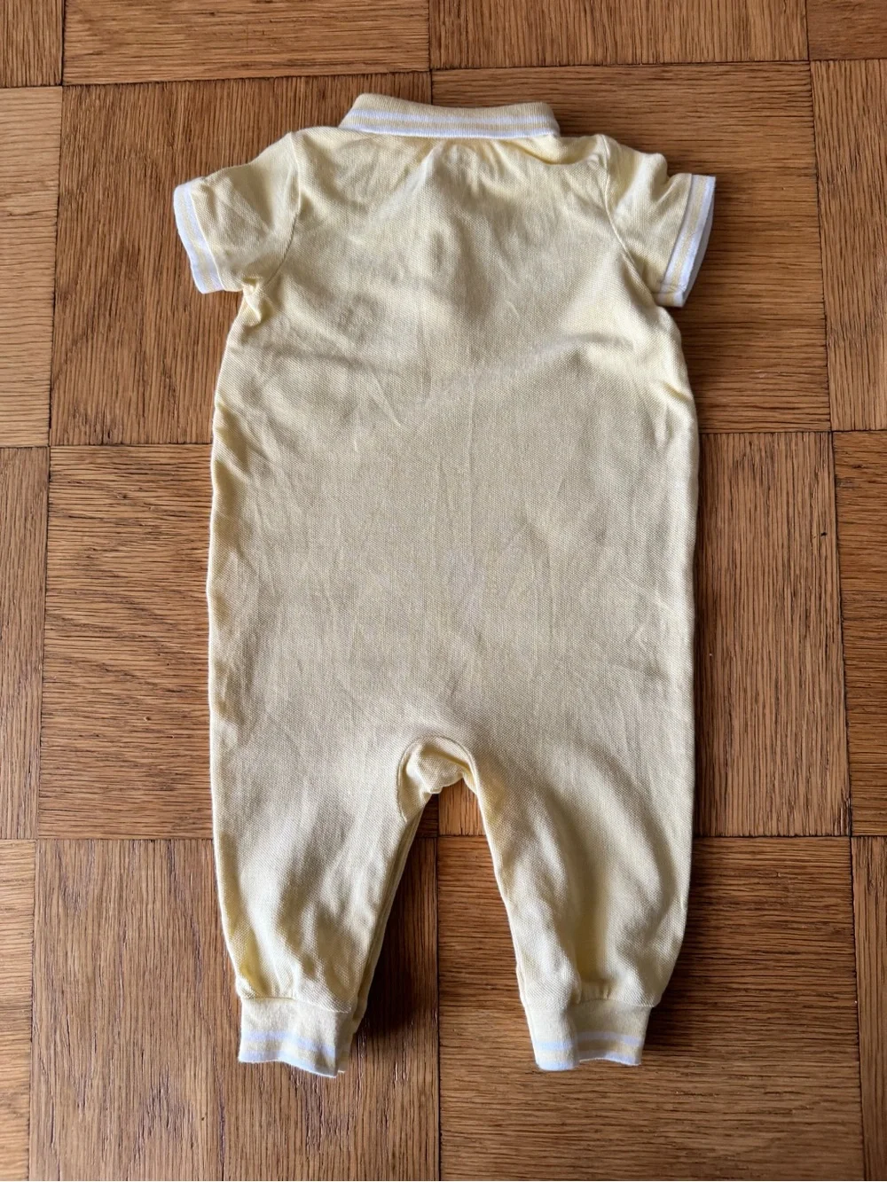 Ralph Lauren Baby 6 Months Yellow Onesie Collared Short Sleeve Preppy Polo